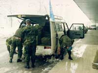 FN-soldater i Zagreb lufthavn