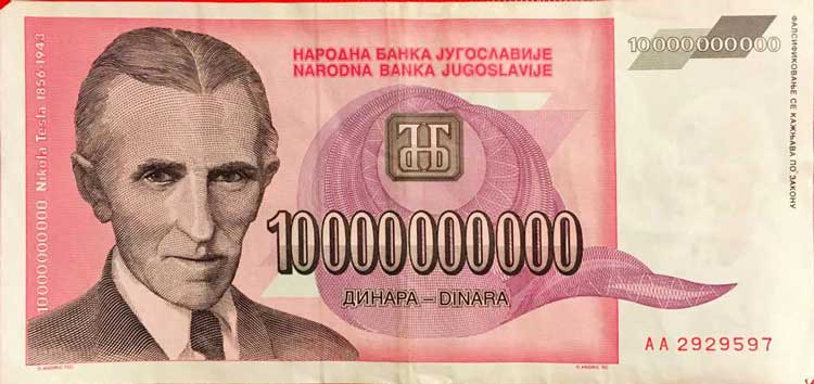 10 milliarder jugoslaviske dinar