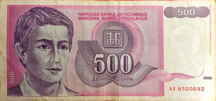 500 jugoslaviske dinar